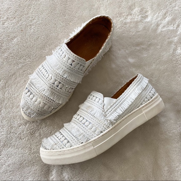 Anthro Seychelle Boho Crochet Leather Slip On Shoe - Picture 5 of 11